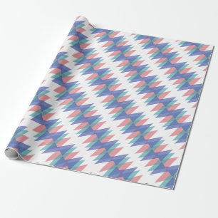 Papier Cadeau Triangles bleu et corail