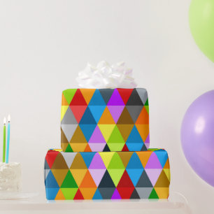 Papier Cadeau Triangles coloré moderne et lumineux motif