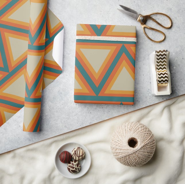 Papier Cadeau Triangles géométrique coloré (Artisanat)