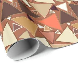 Papier Cadeau Triangles modernes, Tan, brun et beige de la