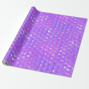 Papier Cadeau Triangles Tendance Rose Violet Géométrique Fête