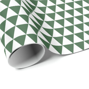Papier Cadeau Triangles verts blancs et chasseurs