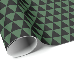 Papier Cadeau Triangles verts noirs et chasseurs