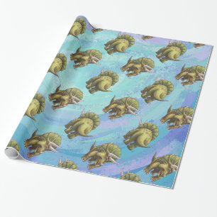 Papier Cadeau Tricératops Motif