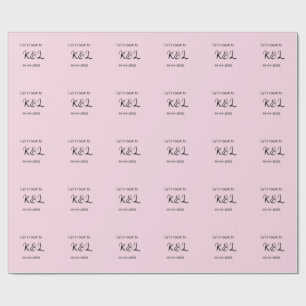 Papier Cadeau Trinquons à l'annonce de mariage lettre nom rose