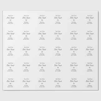 Papier Cadeau Trinquons au mariage nom date couple simple