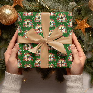 Papier Cadeau Trio d'arbre de Noël mignon Doux