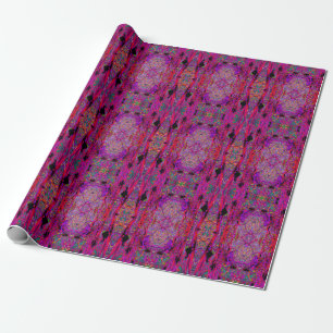 Papier Cadeau Trippy Abstrait arc-en-ciel Fleurs Lys Orientales