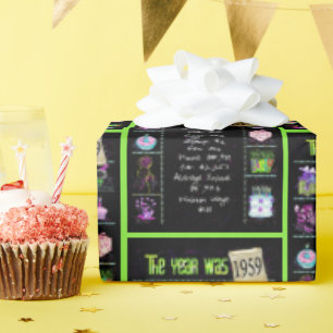 Papier Cadeau Trivia de l'année d'anniversaire 1959