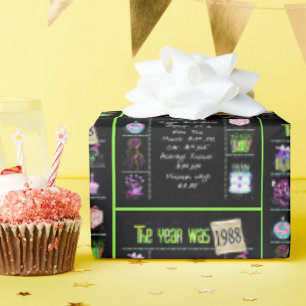 Papier Cadeau Trivia de l'année d'anniversaire 1988