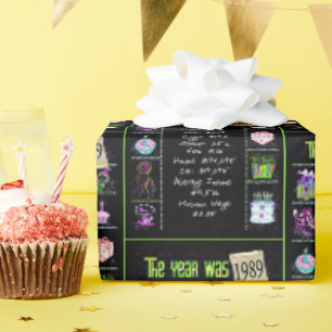 Papier Cadeau Trivia de l'année d'anniversaire 1989