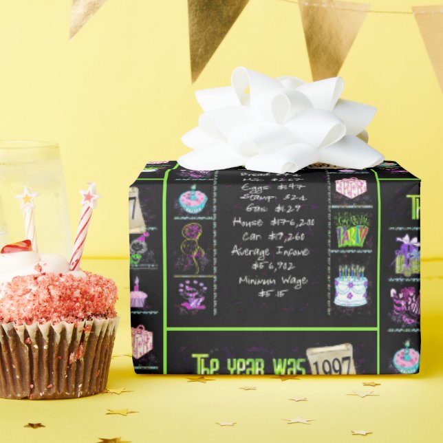 Papier Cadeau Trivia de l'année d'anniversaire 1997 (Fête d'anniversaire)