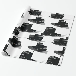 Papier Cadeau Trois Camions noirs