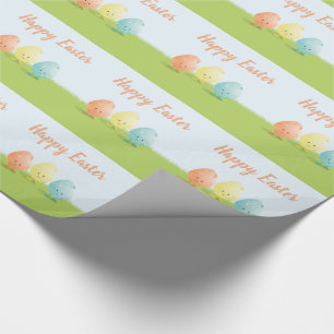 Papier Cadeau Trois papier d'emballage des oeufs de pâques  