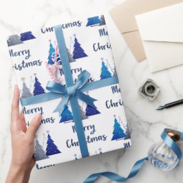 Papier Cadeau Trois parties scintillant de noël arbre avec étoil