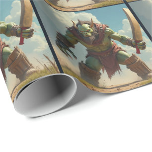Papier Cadeau Troll Baket Cricket Anniversaire papier enveloppé