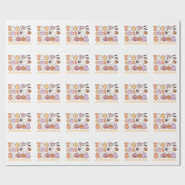 Papier Cadeau Trop mignon pour parler Halloween (Plat)
