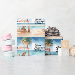 Papier Cadeau Tropical Beach Party