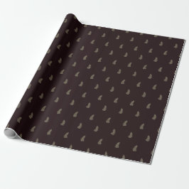 Papier Cadeau Tropical Christmas Sage Green Black Palm Leaf