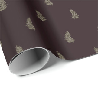 Papier Cadeau Tropical Christmas Sage Green Black Palm Leaf