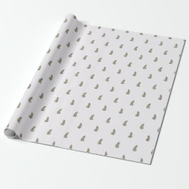 Papier Cadeau Tropical Christmas Sage Green White Palm Leaf