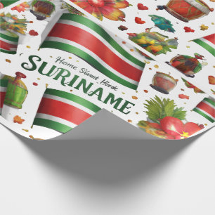 Papier Cadeau Tropical Drapeau Suriname Couleur