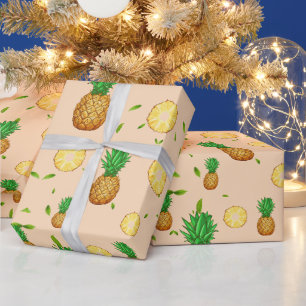 Papier Cadeau TROPICAL ÉTÉ Aiguille FRUITS motif de tranche