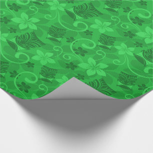 Papier Cadeau Tropical Green Tiki Masques Hawaiian