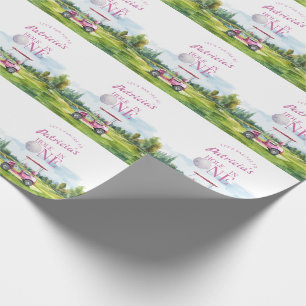 Papier Cadeau Trou en Un Rose Golf 1er Anniversaire