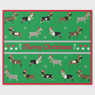 Papier Cadeau Troupeau de chèvres laitières de Noël