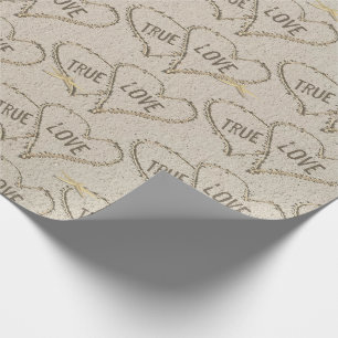 Papier Cadeau True Love Beach Hearts avec Starfish