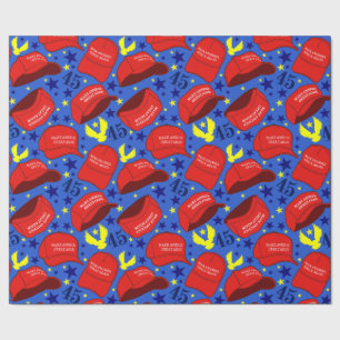 Papier Cadeau Trump 2020 Casquette Motif - Bleu -
