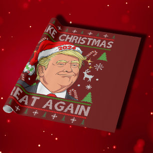 Papier Cadeau Trump 2024 Drôle Rendre à Noël sa grandeur laid