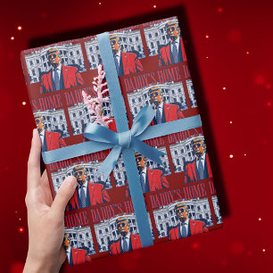Papier Cadeau Trump à la maison de papa   Enveloppe cadeau Trump