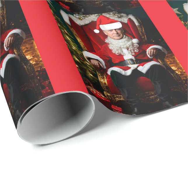 Papier Cadeau TRUMP COMME SANTA CLAUS Papier d'enveloppement de  (Coin rond)