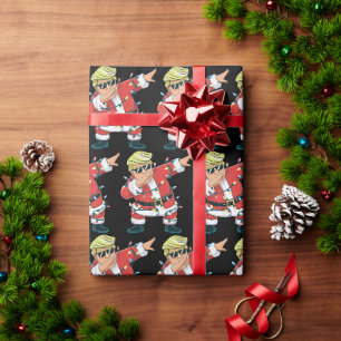 Papier Cadeau Trump Dabbing Père Noël Trump Feux de Noël