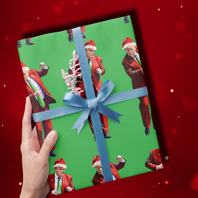 Papier Cadeau Trump Dance | Funny Trump Santa Claus Dance Xmas (Créateur téléchargé)