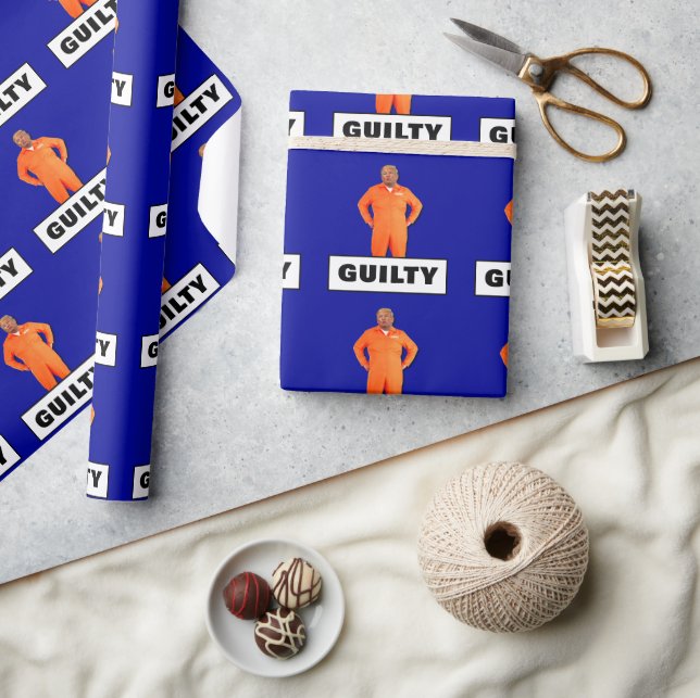 Papier Cadeau Trump drôle et coupable d'orange (Artisanat)