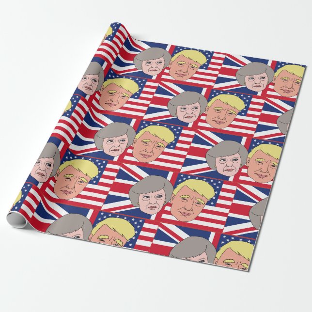Papier Cadeau Trump et Theresa Wrapper Paper (Déroulé)