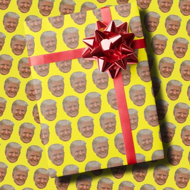 Papier Cadeau Trump face cadeau envelopper Trump 2024 (Créateur téléchargé)