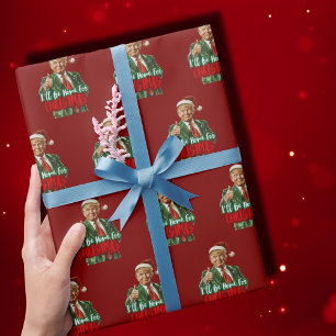 Papier Cadeau Trump Je Serai À La Maison Pour Noël   Trump Gift