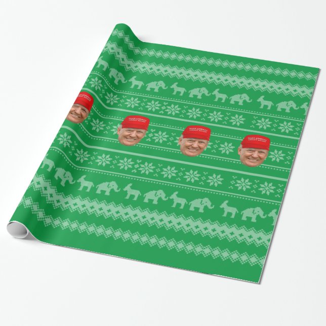 Papier Cadeau TRUMP MAGA Noël (Déroulé)