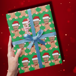 Papier Cadeau Trump Minimaliste Personnalisé Photo Visage Pingou