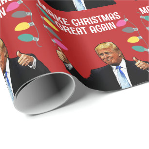 PAPIER CADEAU TRUMP RENDRE NOËL GRAND 2024