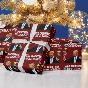PAPIER CADEAU TRUMP RENDRE NOËL GRAND PAPIER À NOUVEAU