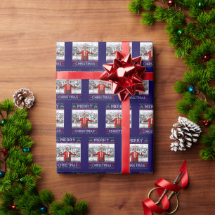 Papier Cadeau Trump Santa Claus Joyeux Noël Moche Noël Bleu