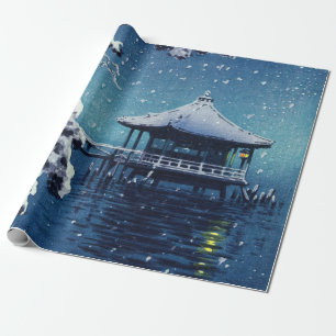 Papier Cadeau Tsuchiya Koitsu - Neige sur l'Ukimido à Katada