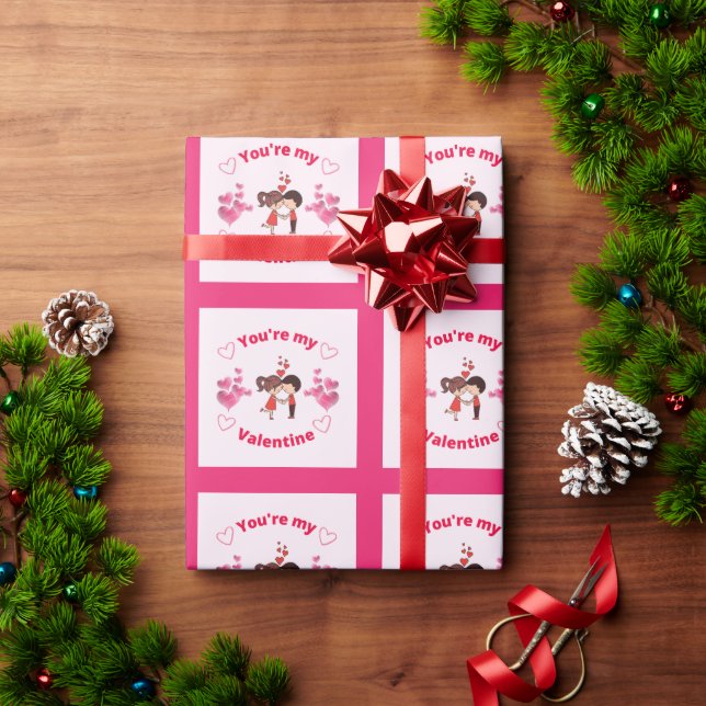 Papier Cadeau Tu es ma Saint Valentin (Cadeau de vacances)