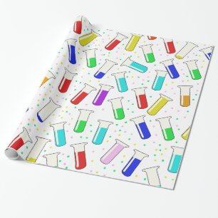 Papier Cadeau Tubes à essai en verre de dessin animé