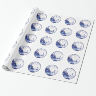Papier Cadeau Tuile bleue traditionnelle néerlandaise